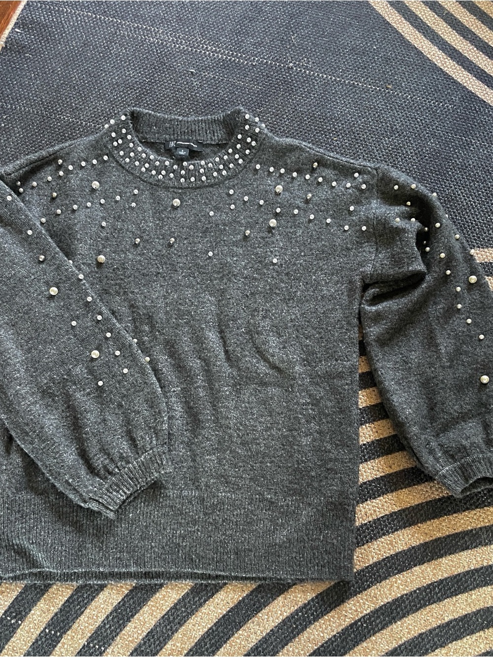 INC International Concepts Pearl Embellished Sweater | Small - Picture 3 of 7